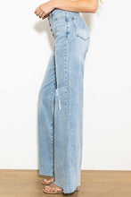 Load image into Gallery viewer, Criss Cross High Waisted Wide Leg Jeans
