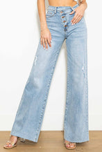 Load image into Gallery viewer, Criss Cross High Waisted Wide Leg Jeans
