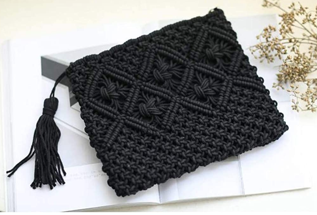 Kira Crochet Clutch - Black