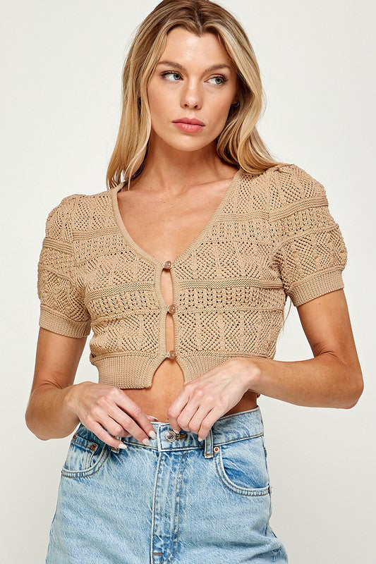 Tiegan Crochet Button Down