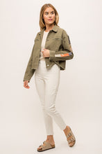 Load image into Gallery viewer, Truckee Stripe Sleeve Denim Jacket
