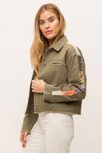 Load image into Gallery viewer, Truckee Stripe Sleeve Denim Jacket
