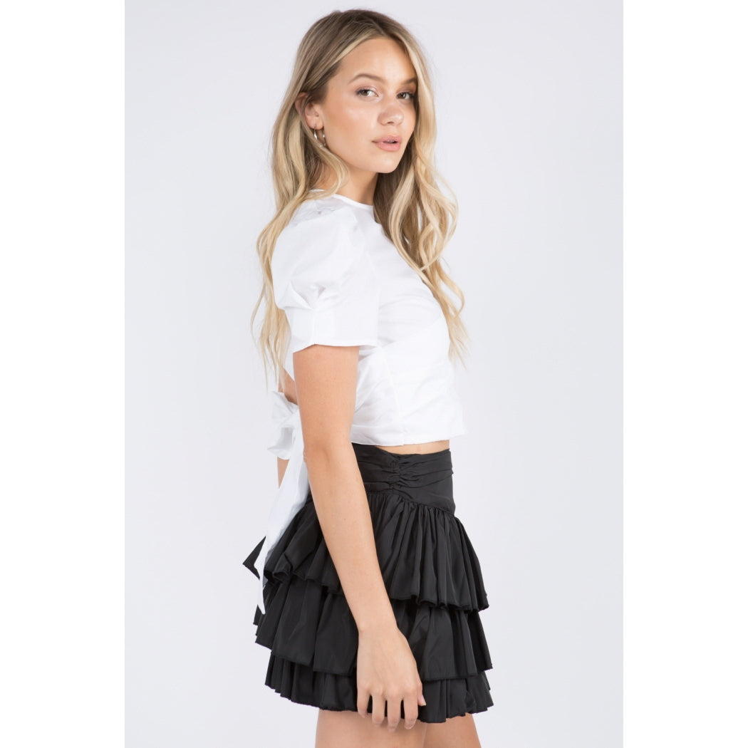 Winona Woven Tie Back Top