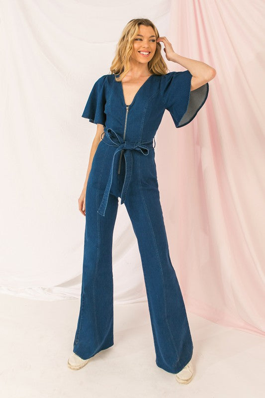 Right Me Up Denim Jumpsuit